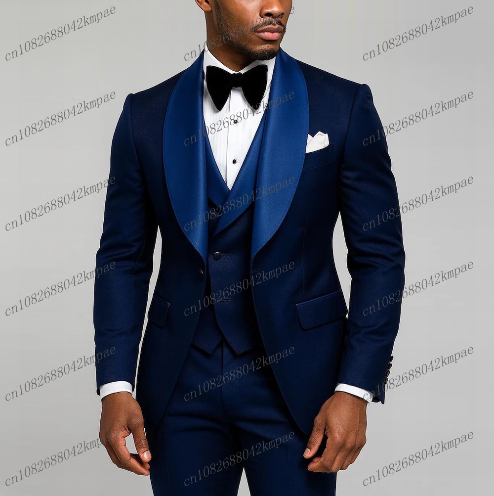 Men'S Grooming Set - New Navy Blue Formal Men Suit
