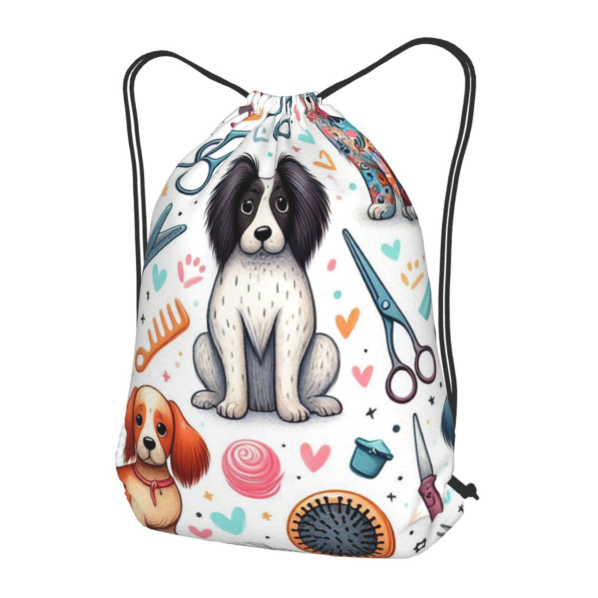 Men'S Grooming Bag - Dog Grooming Printed Backpacks Casual Drawstring