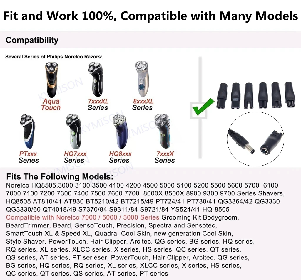 8PCS Replacement Power Cord 5V - Men'S Grooming Scissors recension och pris