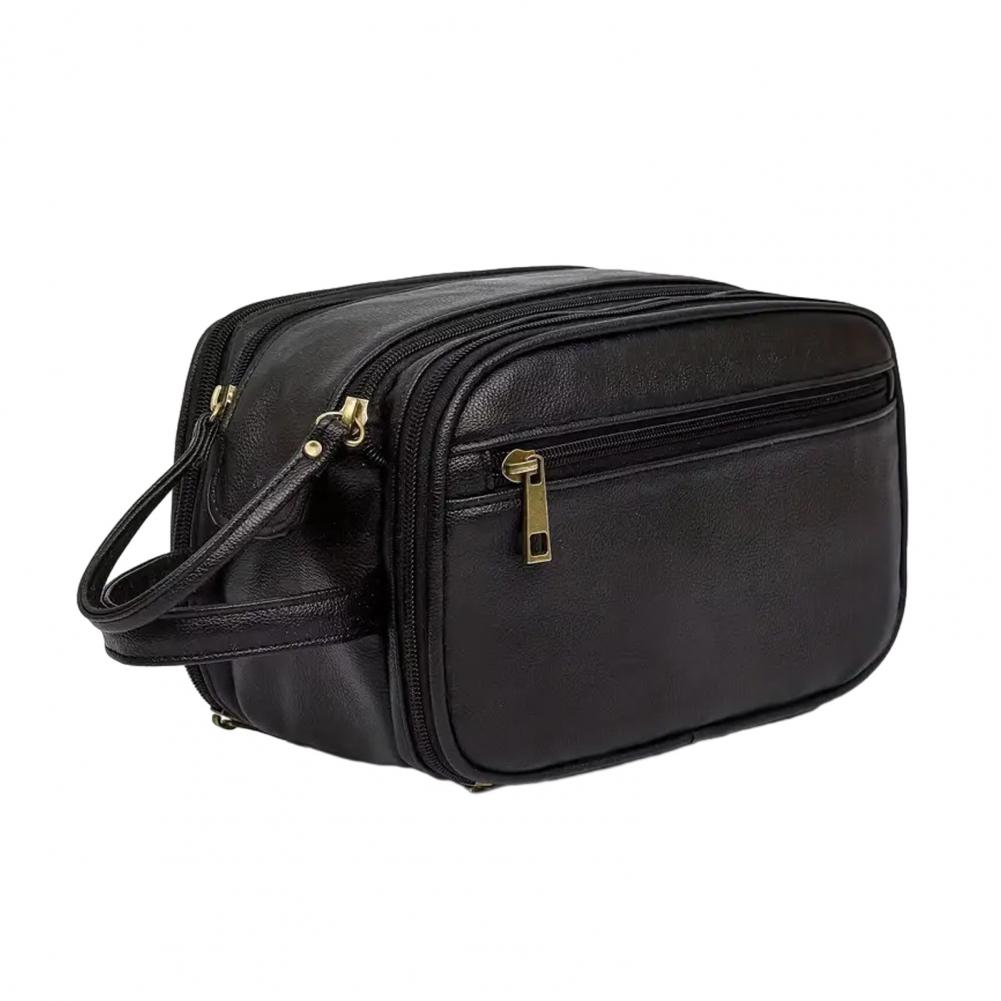 Travel Makeup Bag Faux Leather - Men'S Grooming Bag recension och pris