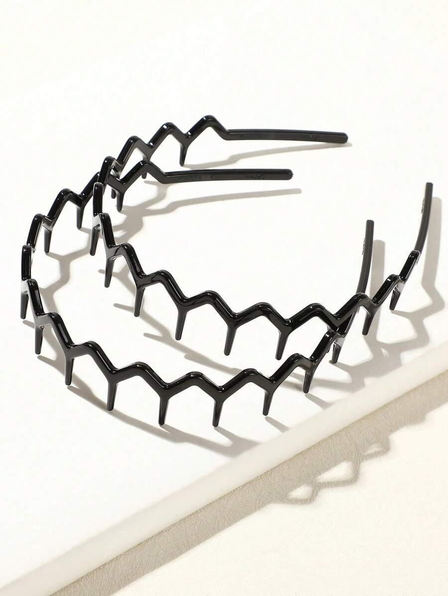 4pcs Black Wavy Toothed Headba - Face Wash Mens recension och pris
