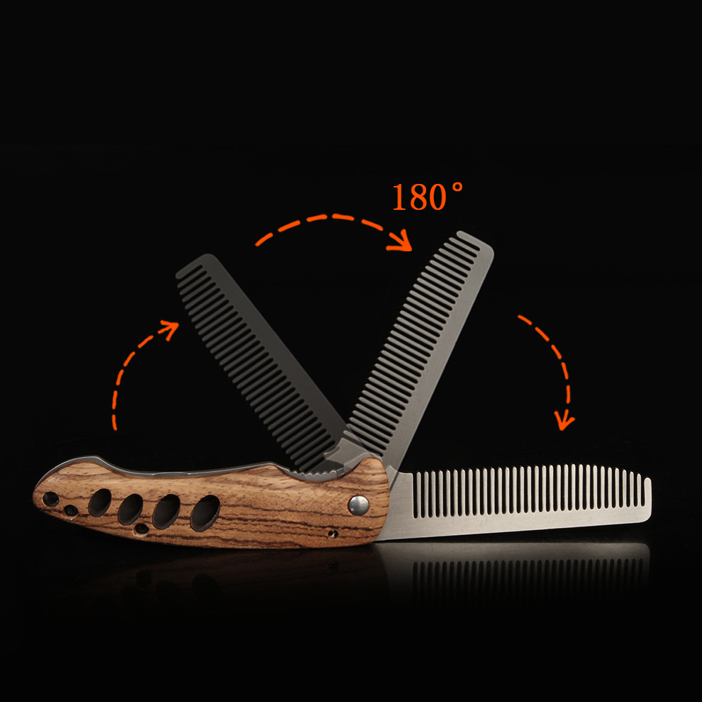 Solid Wood & Metal Folding Bea - Mens Grooming Box recension och pris