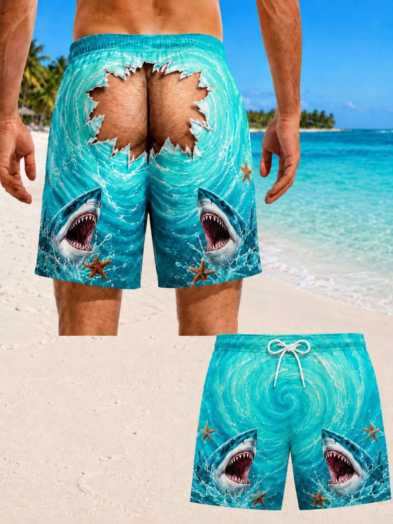 Men Hawaiian Fun Hip Print Swi - Men'S Grooming Products recension och pris